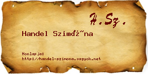 Handel Szimóna névjegykártya